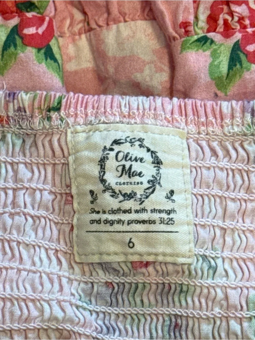 Olive + Moe Girls Floral Tiered Dress Size 6 Pink Purple Sleeveless
